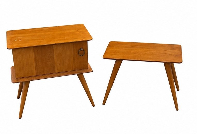Vintage nachtkastje + nachttafeltje – jaren 50/60 – retro, Huis en Inrichting, Ophalen, Gebruikt, 45 tot 65 cm, Minder dan 55 cm