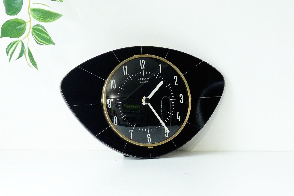 Vintage Keuken Klok Jaren 50 60 Vedette Transistor France, Huis en Inrichting, Vintage, Ophalen of Verzenden, Werkt op batterijen