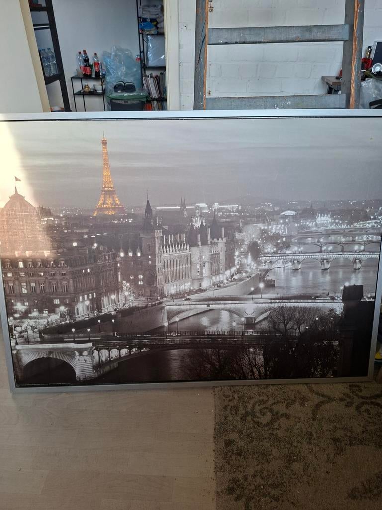 Kader met foto van Parijs 100cm op 140 cm, Huis en Inrichting, Ophalen