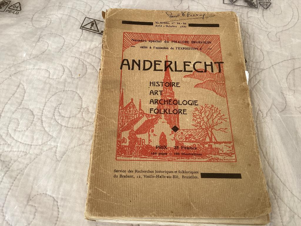 ANDERLECHT. Histoire Art Archeologie Folklore 1930, Ophalen of Verzenden