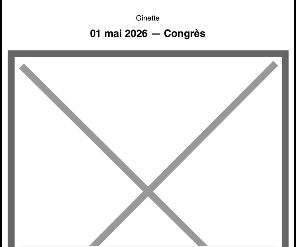 Ticket Ginette place du congrès, 1 mai 2026, Tickets & Billets, Une personne, Mai