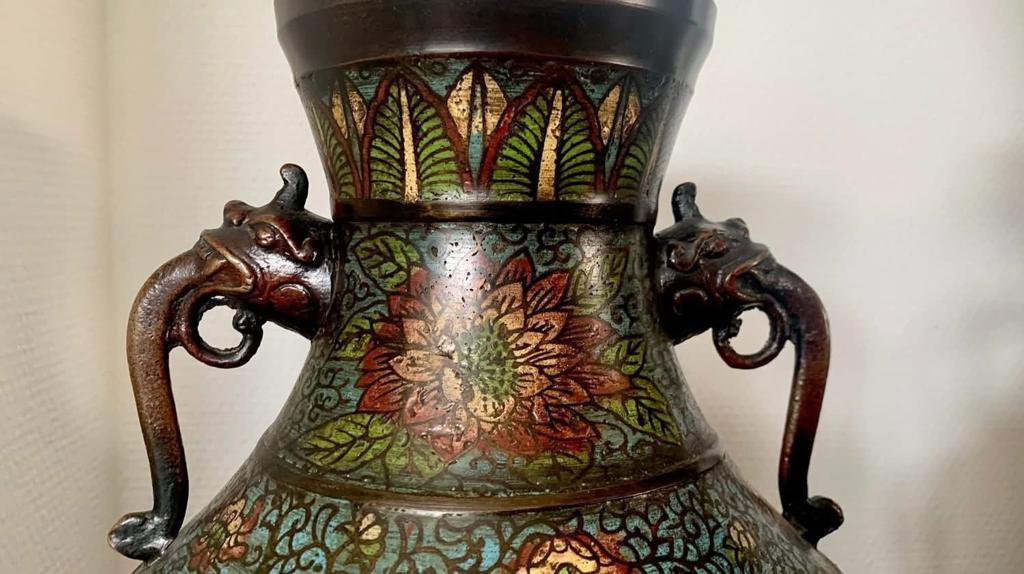 4 MAGNIFICENT CLOISONNÉ VASES OF MEIJI WITH SUPER BIG SIZE, Antiquités & Art, Antiquités | Vases, Enlèvement