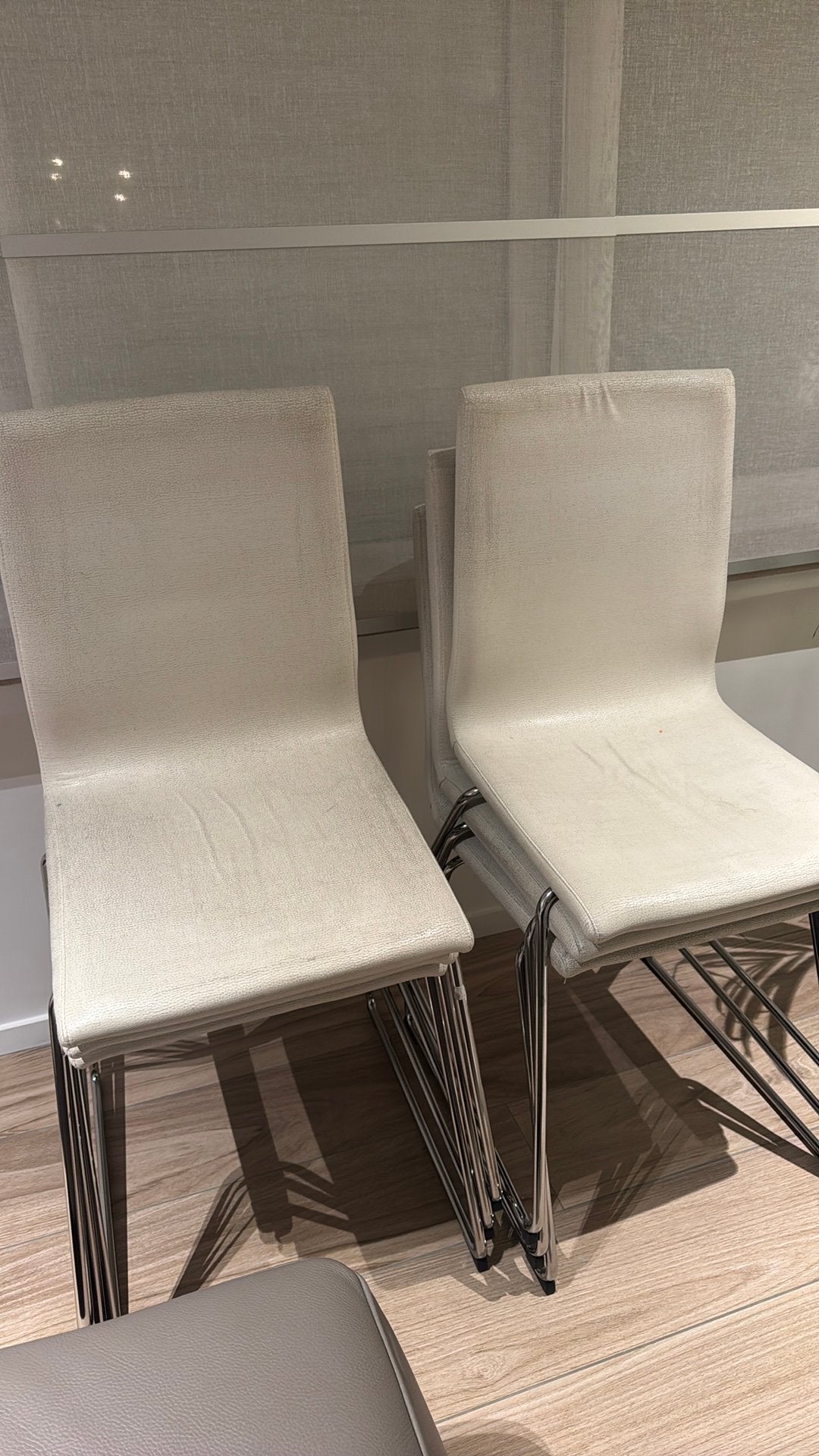 Eetkamerstoelen, Huis en Inrichting, Stoelen, Ophalen, Gebruikt, Wit, Vijf, Zes of meer stoelen