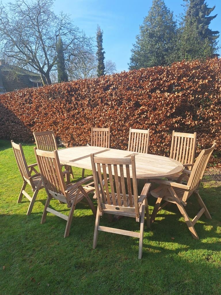 Teakhouten tuinset met Barlow Tyrie., Tuin en Terras, Tuinsets en Loungesets, Tuinset, Ophalen
