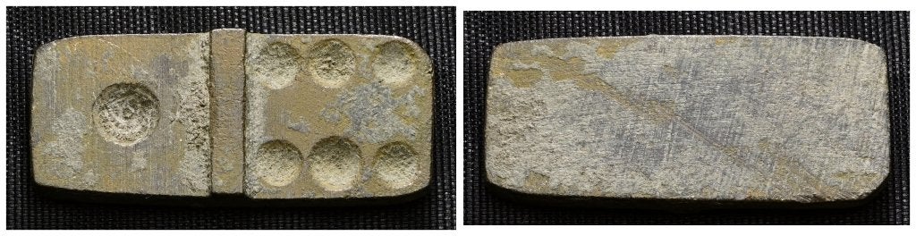 Bronzen dominostuk, Ophalen of Verzenden, Brons