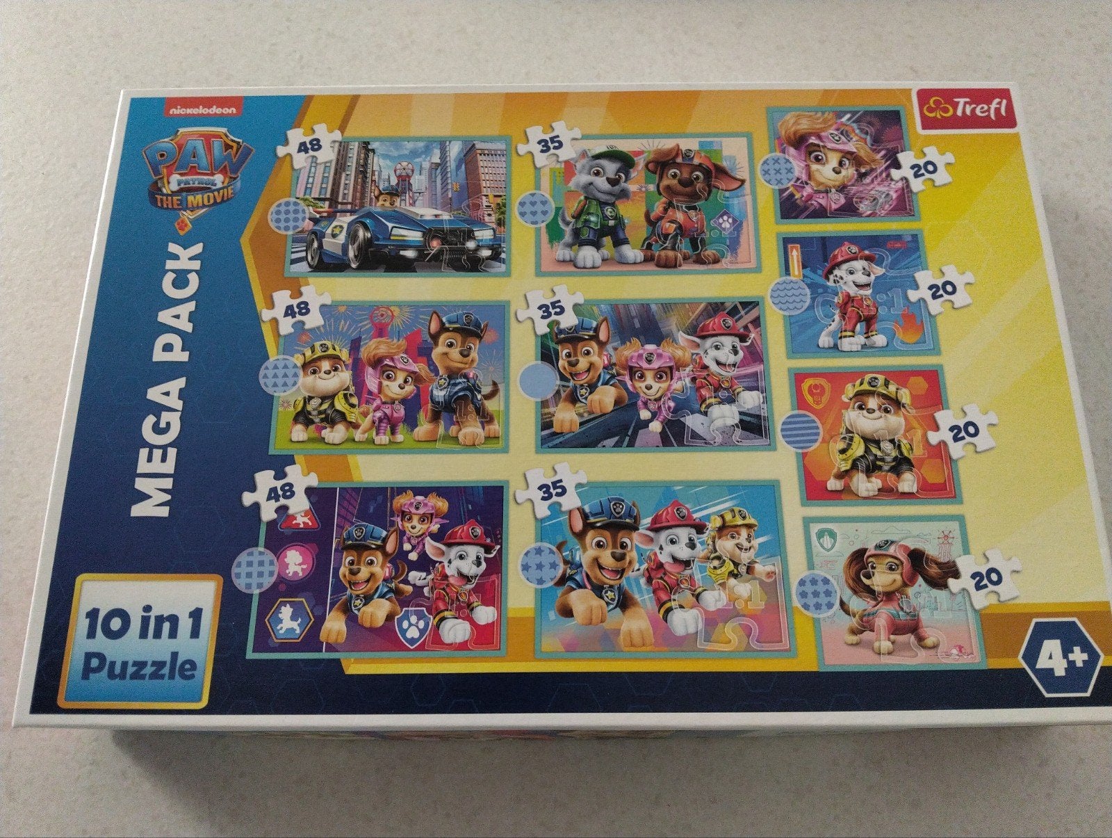 10 in 1 puzzel Paw Patrol 4+, Ophalen, 10 tot 50 stukjes, Zo goed als nieuw, 4 tot 6 jaar
