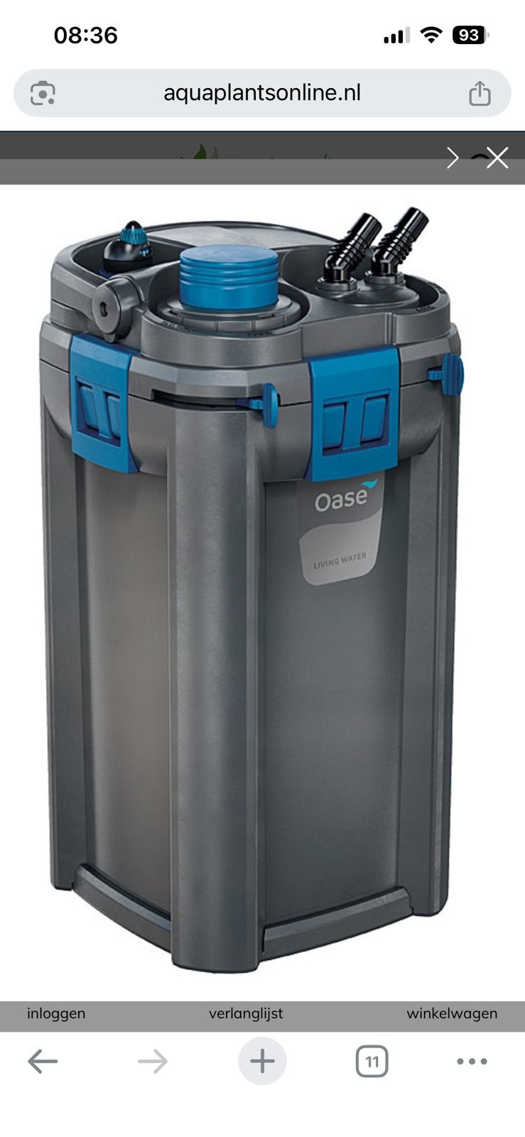 Oase biofilter 600 thermo, Dieren en Toebehoren, Ophalen, Oase, Zo goed als nieuw, Verwarming