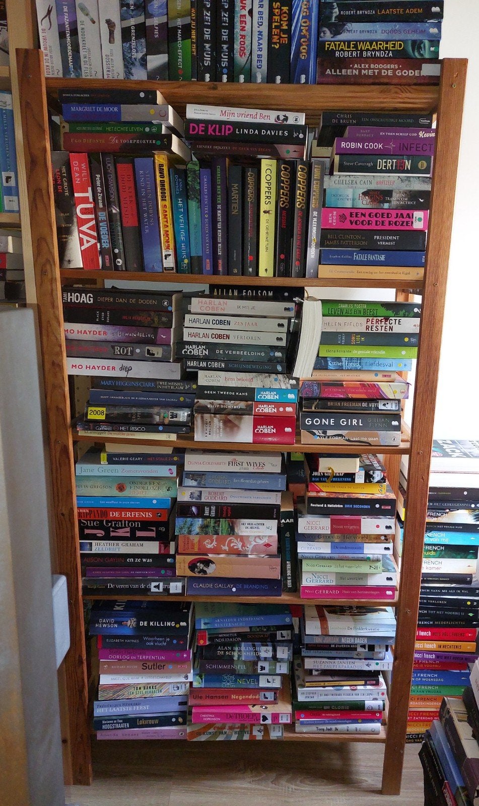 yzersterk houten boekenrek - 160x80x30, Ophalen, 50 tot 100 cm, Zo goed als nieuw, 150 tot 200 cm