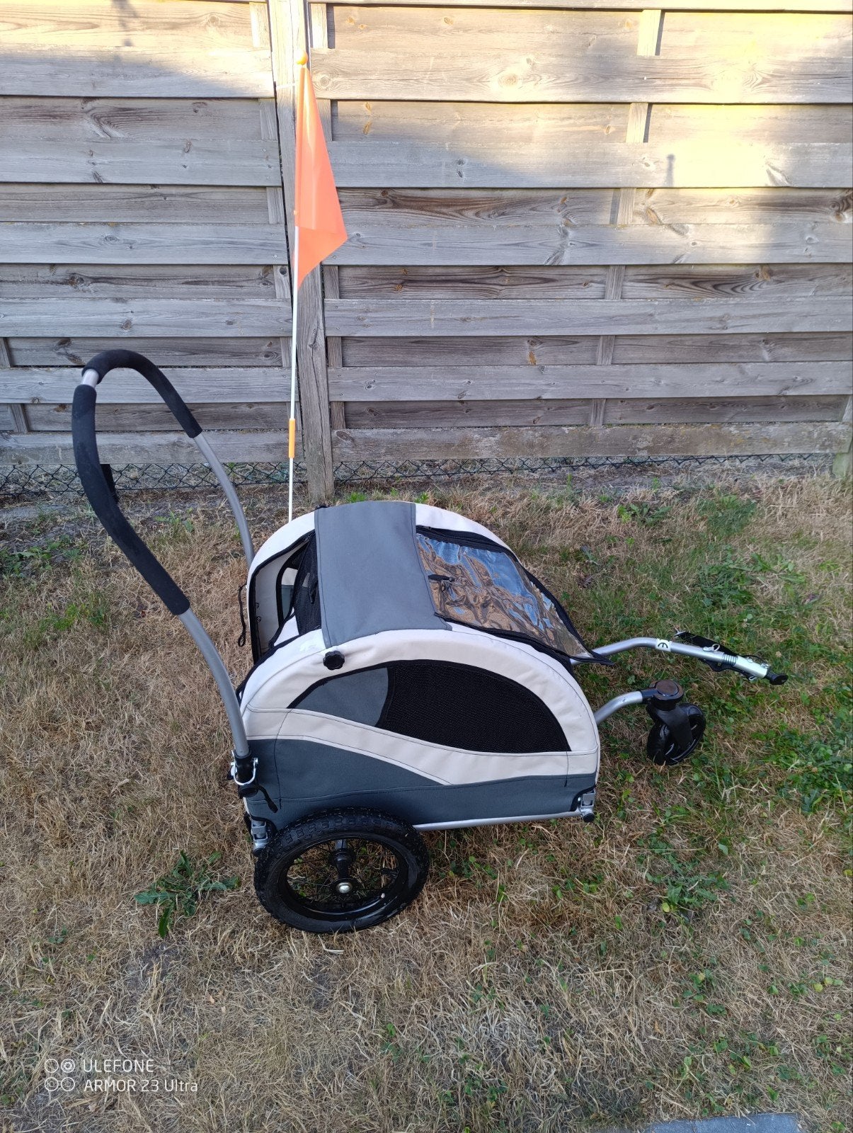fietsen kar kleine hond ( buggy met wiel erbij, Remorque pour chien, Pliable, 20 à 40 kg, Comme neuf