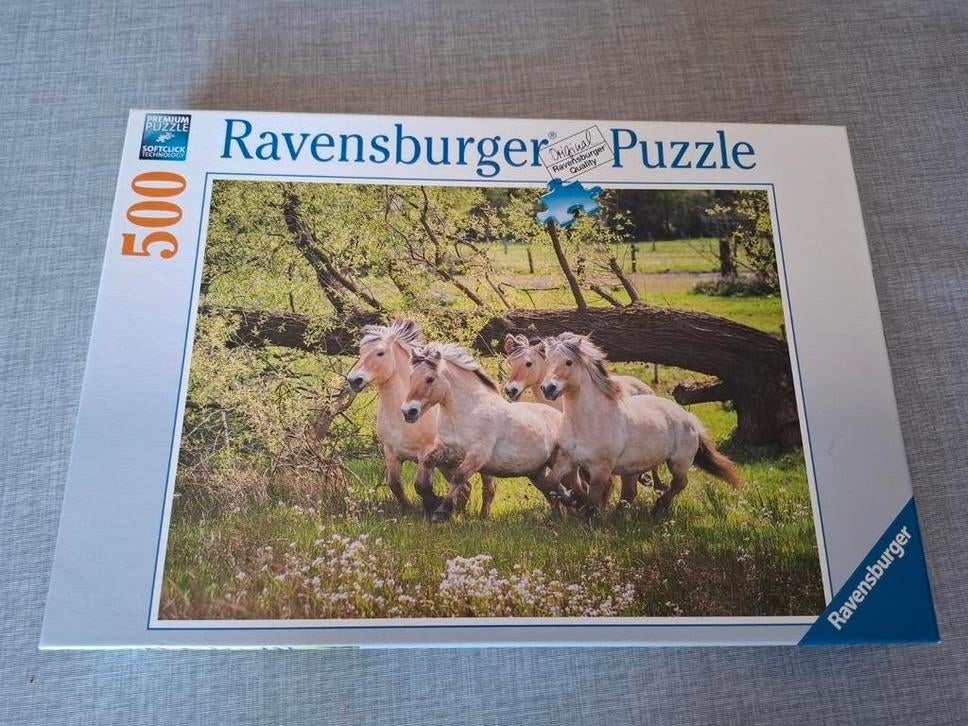Ravensburger puzzel 500 stuks fjordpaarden, Ophalen, 500 t/m 1500 stukjes, Zo goed als nieuw, Legpuzzel