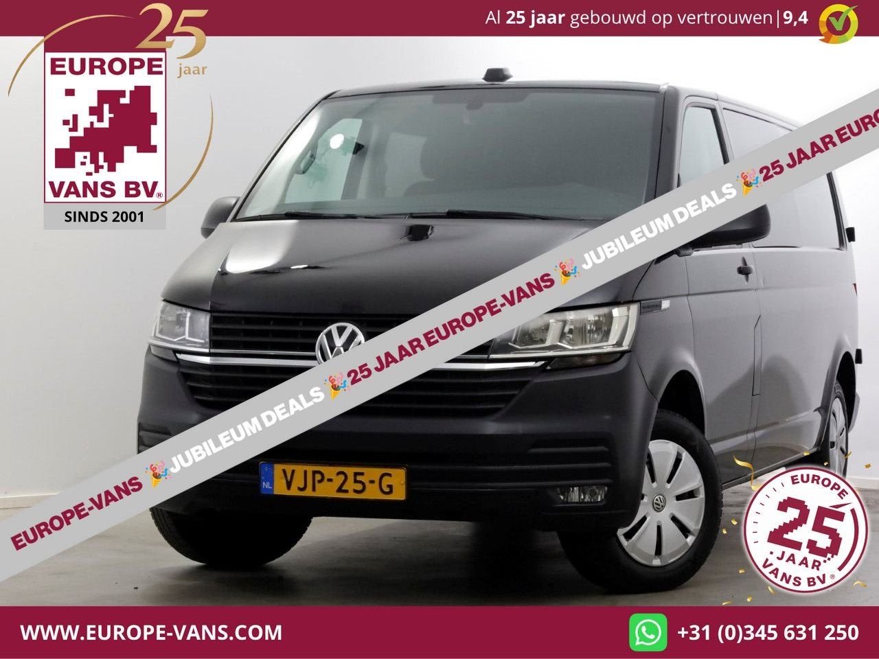 Volkswagen Transporter T6.1 2.0 TDI 110pk Lang D.C. Comfortl, Auto's, Bestelwagens en Lichte vracht, Zwart, 202 g/km, Bedrijf
