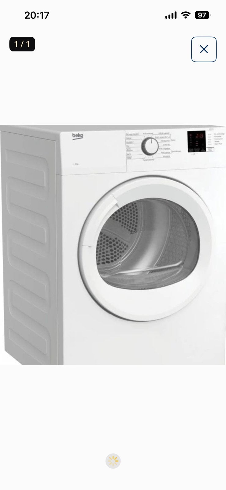 Seche linge beko 8kg, Ophalen, Zo goed als nieuw
