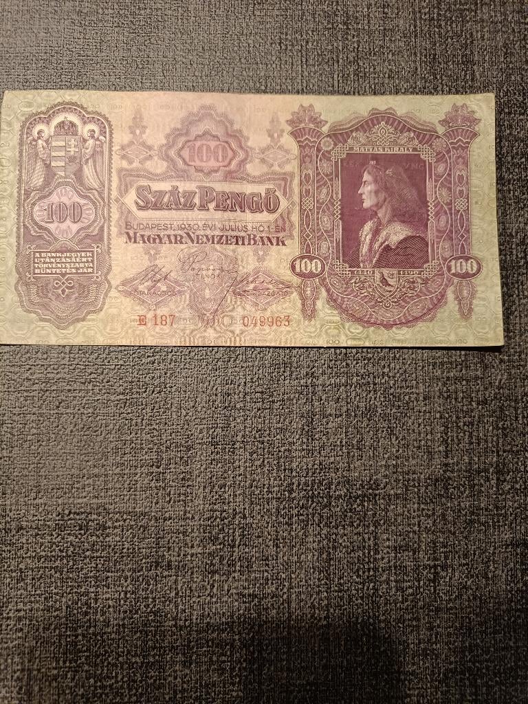 Bankbiljet Hongarije. SzázPengö. 100 Pengö., Postzegels en Munten, Ophalen of Verzenden, Hongarije, Los biljet