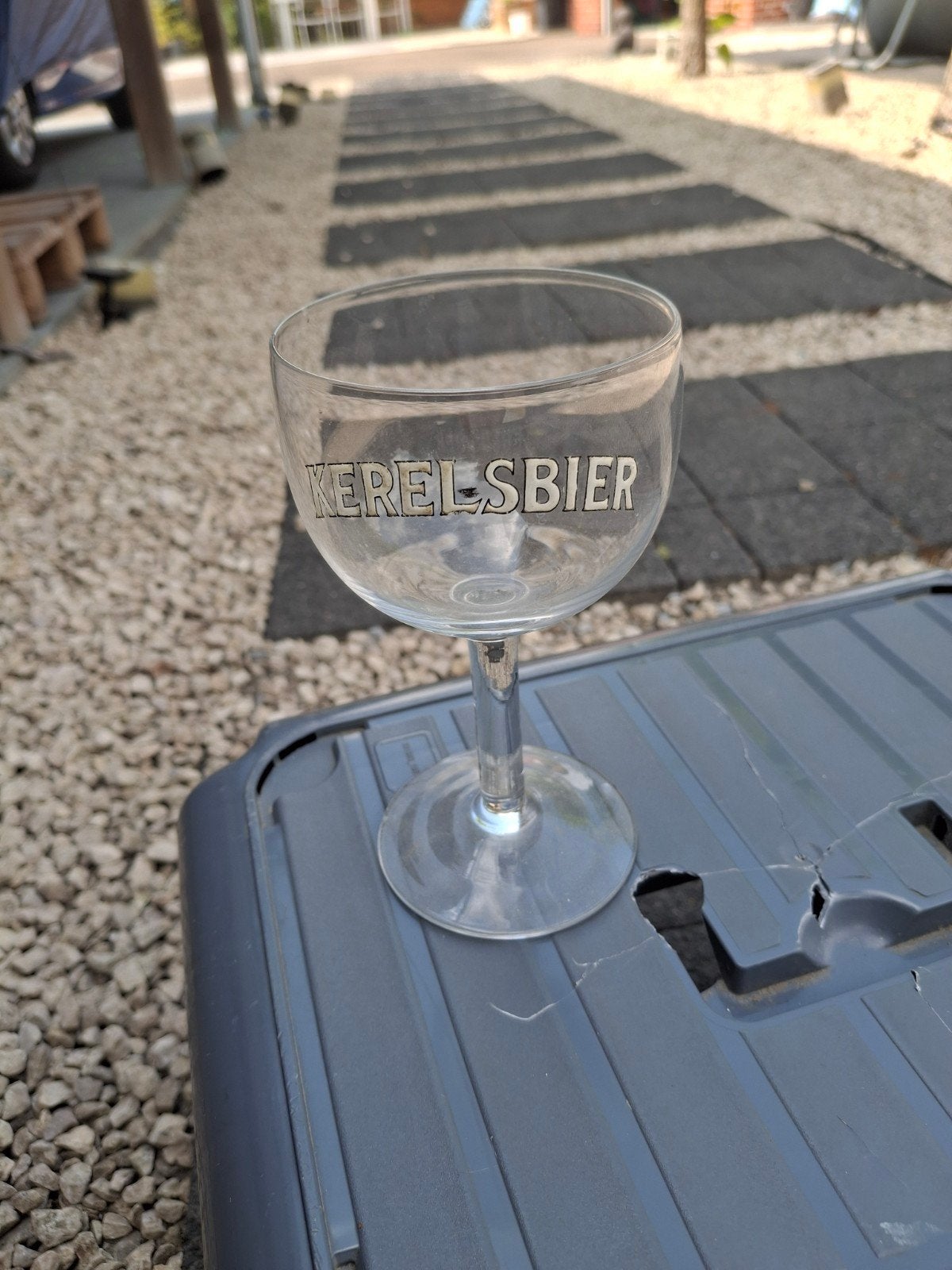 Oud email bierglas kerelsbier, Verzamelen, Ophalen of Verzenden