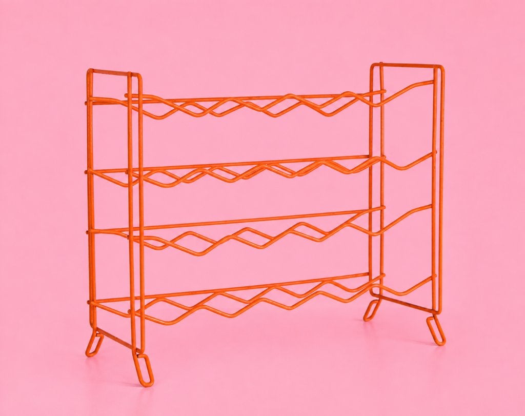 vintage oranje flessenrek van Tomado, Huis en Inrichting, Woonaccessoires | Wijnrekken, Ophalen, Zo goed als nieuw, Metaal