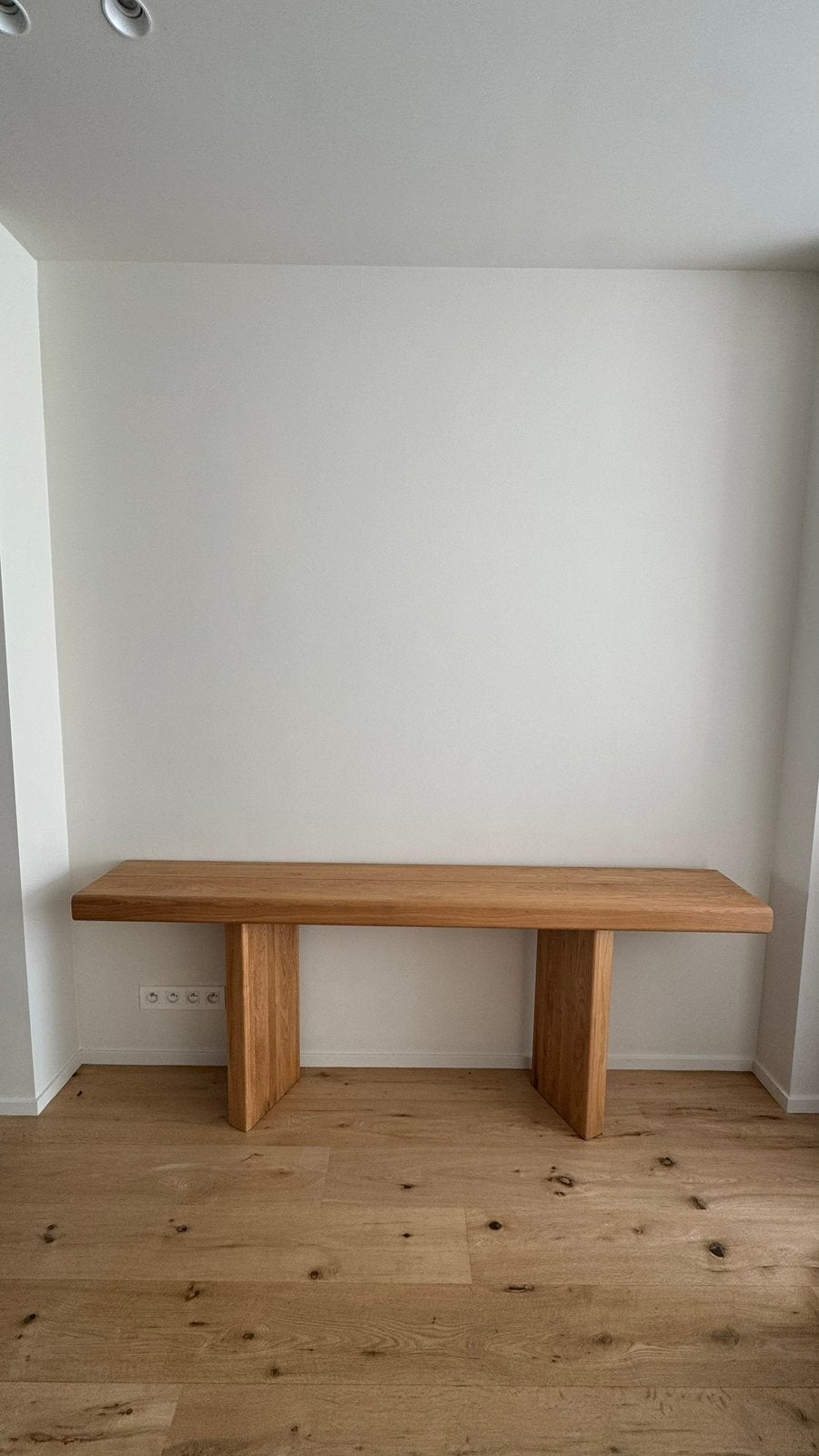 Consoletafel eikenhout en fineer AM.PM, Huis en Inrichting, Ophalen, Minder dan 50 cm, Eikenhout, 200 cm of meer