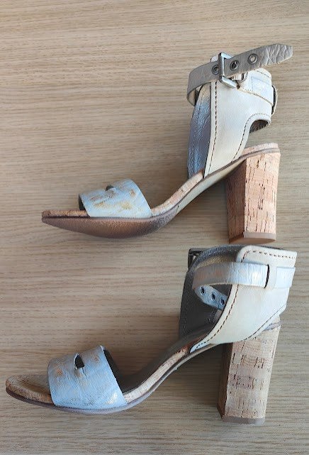 Sandale à talon beige à dorure Voodoo taille 36, Beige, Porté, Sandales et Mûles, Voodoo