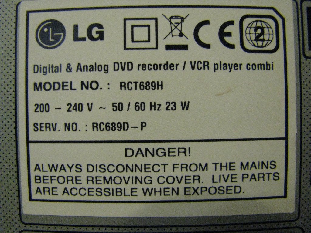 LG RCT 689 H. digital & analog DVD recorder/VCR combi, Ophalen of Verzenden, Zo goed als nieuw, Overige typen