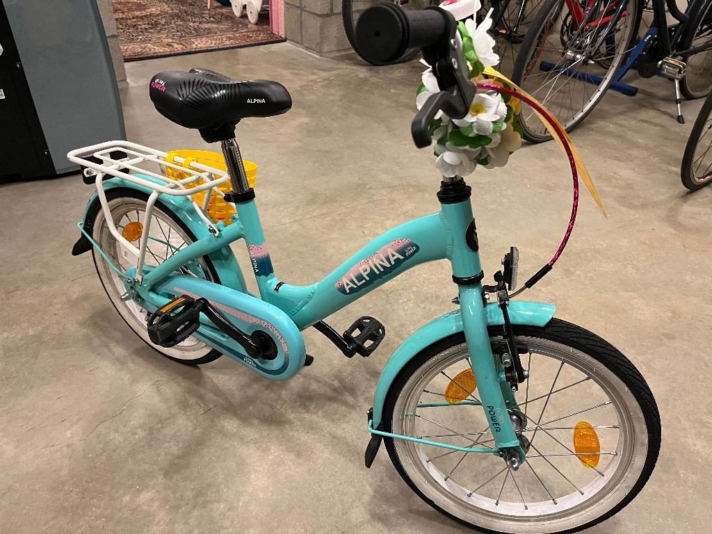 Kinderfiets meisje 16 inch, Fietsen en Brommers, Ophalen, Terugtraprem, 16 tot 20 inch, Alpina
