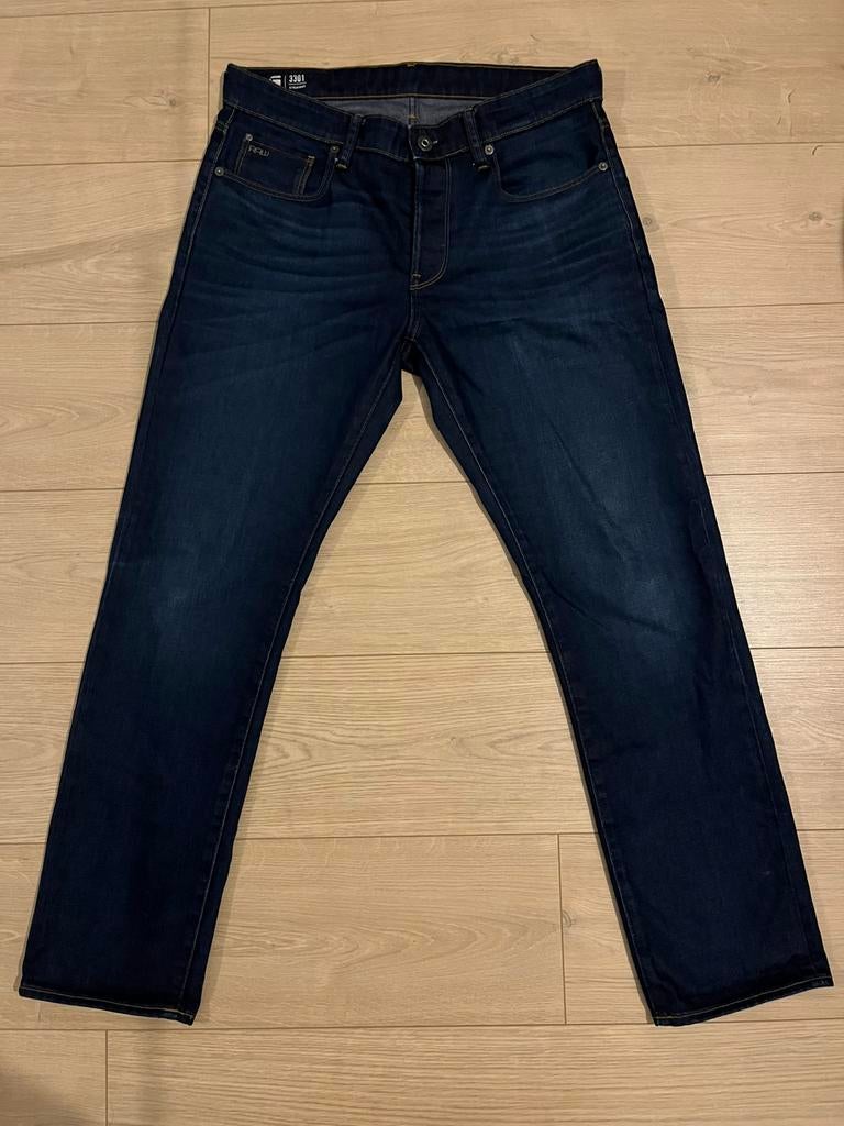 G- star RAW 3301 STRAIGHT broek jeans W33 L32 Z.G.A.N, Kleding | Heren, Ophalen of Verzenden, Zo goed als nieuw, W33 - W34 (confectie 48/50)