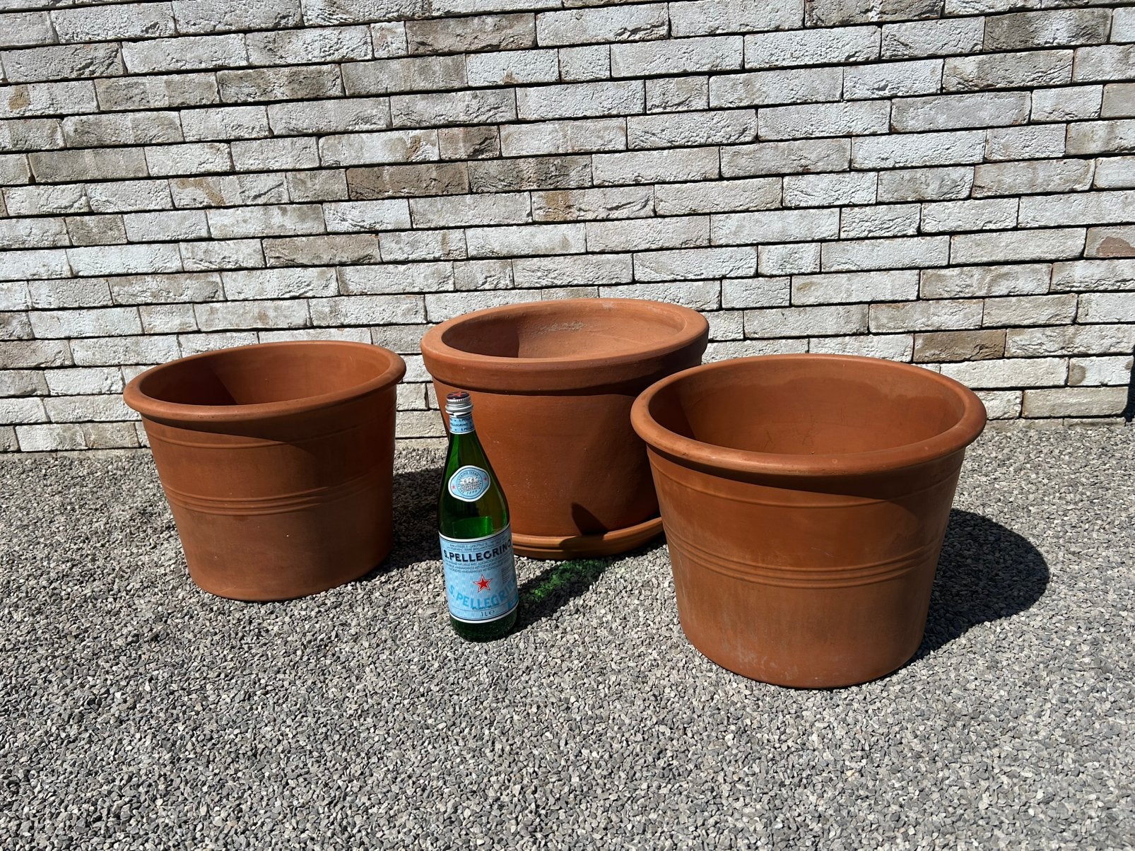3 grands pots de fleurs en terre cuite épais, Jardin & Terrasse, Enlèvement, Comme neuf, Terracotta