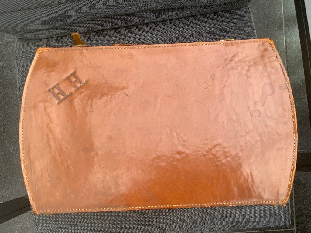 Valise de voyage ancienne, Moins de 35 cm, Enlèvement, Moins de 50 cm, Cuir