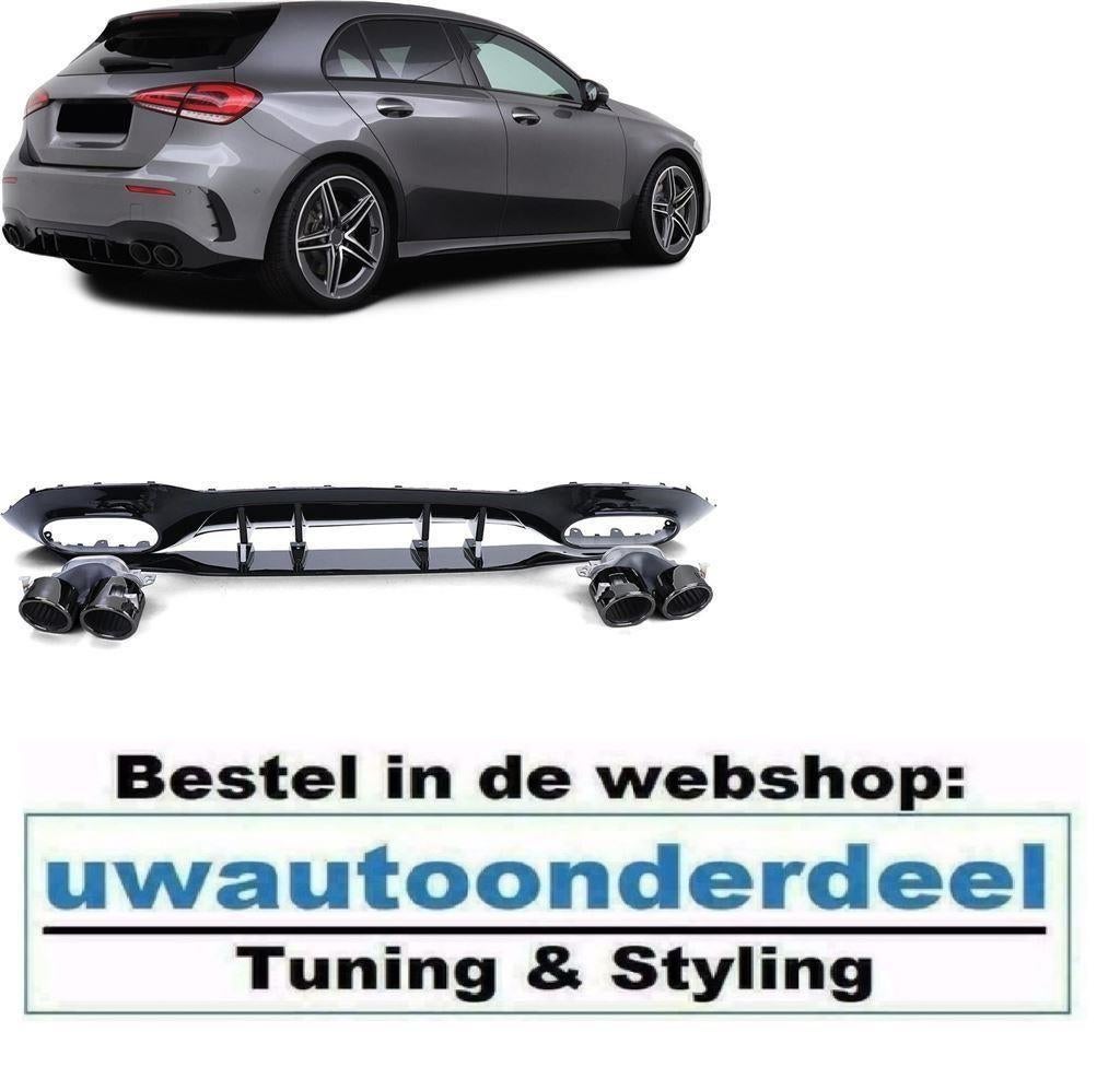 AMG Look Uitlaat Sport Diffuser Hoogglans Zwart Voor MB A Kl, Auto diversen, Tuning en Styling, Verzenden