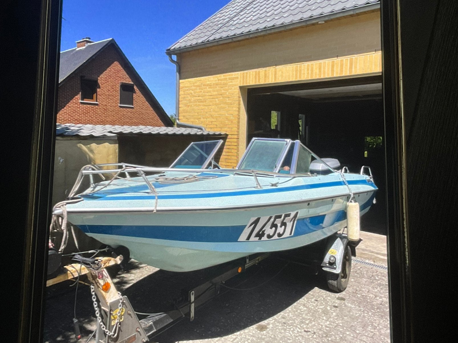 Glastron 5,20 m +evinrude 6 cyl 235 cv+remorque riba 1000 kg, Ophalen, Gebruikt, Polyester, Trailer