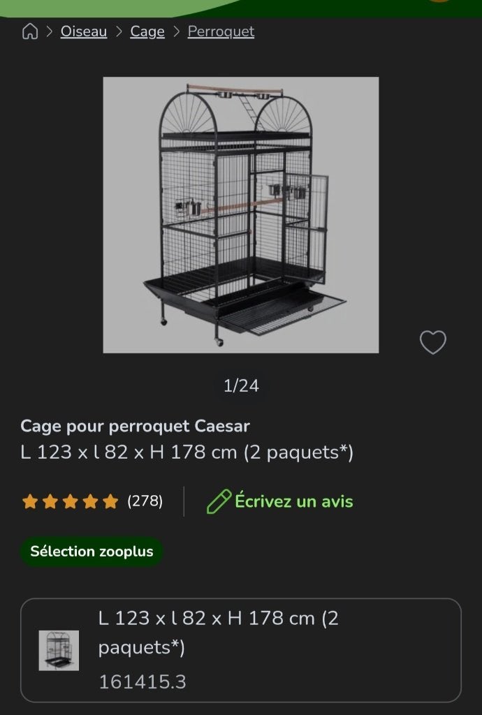 Cage perroquet, Animaux & Accessoires, Enlèvement, Neuf, Métal, Cage à oiseaux