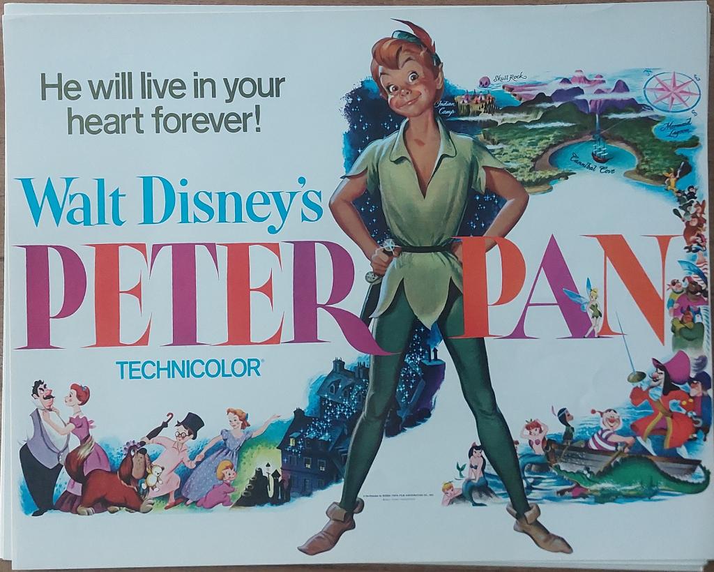 Complete Set  Peter Pan Lobby Cards (R1976), Ophalen of Verzenden, Peter Pan of Pinokkio, Zo goed als nieuw, Papier, Kaart of Schrift