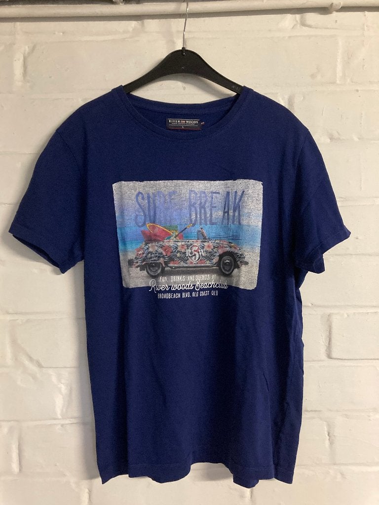 Donkerblauw t-shirt, River Woods, Large, Maat 52/54 (L), Ophalen of Verzenden, Zo goed als nieuw, Riverwoods