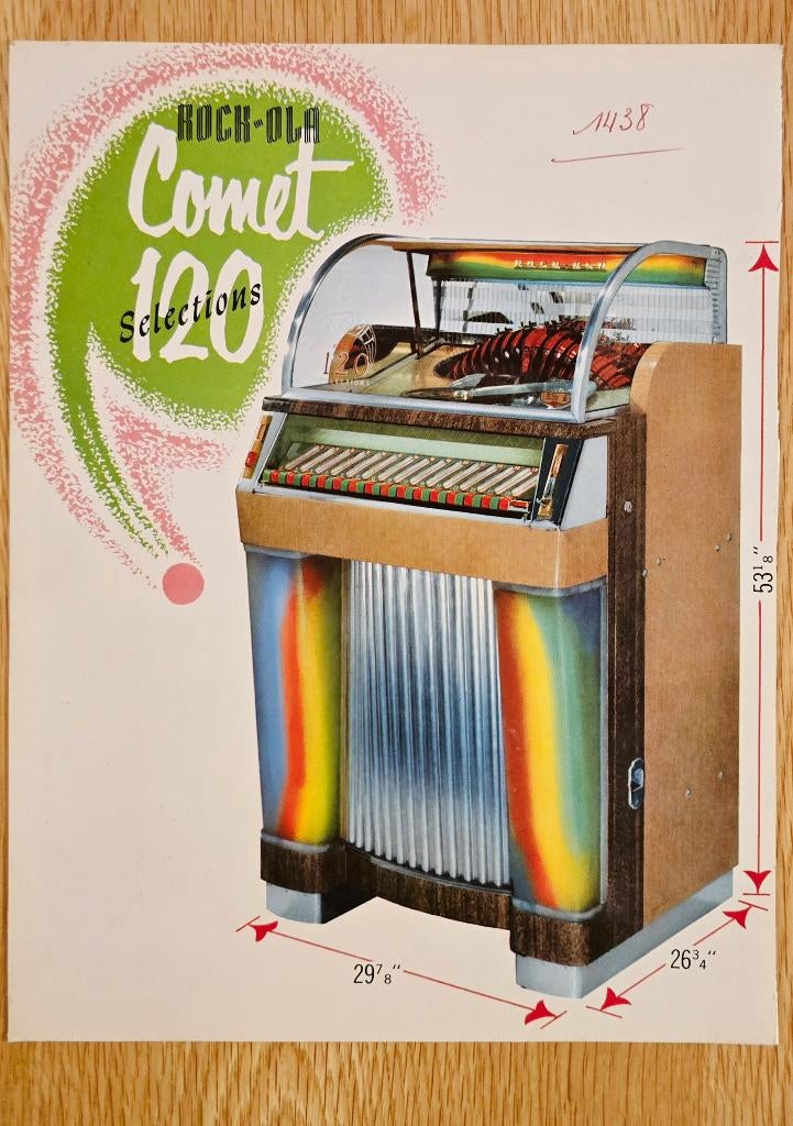 ROCK-OLA Model COMET 1438 Juke-Box 1954 origineel blad, Verzamelen, Ophalen of Verzenden, Gebruikt