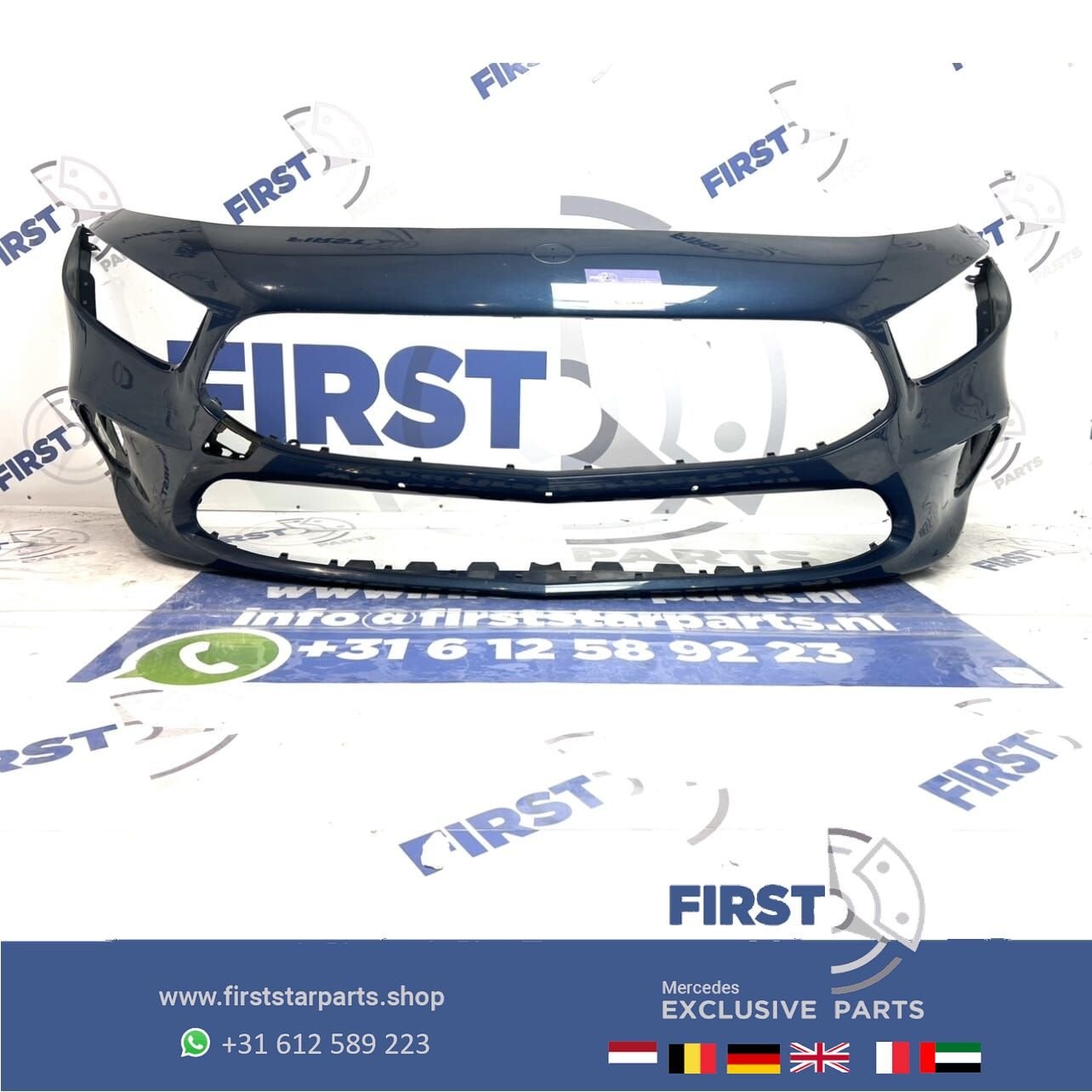 W177 A Klasse BUMPER 2019-2023 Mercedes VOORBUMPER BLAUW ORI, Gebruikt, -, Voor, Ophalen of Verzenden