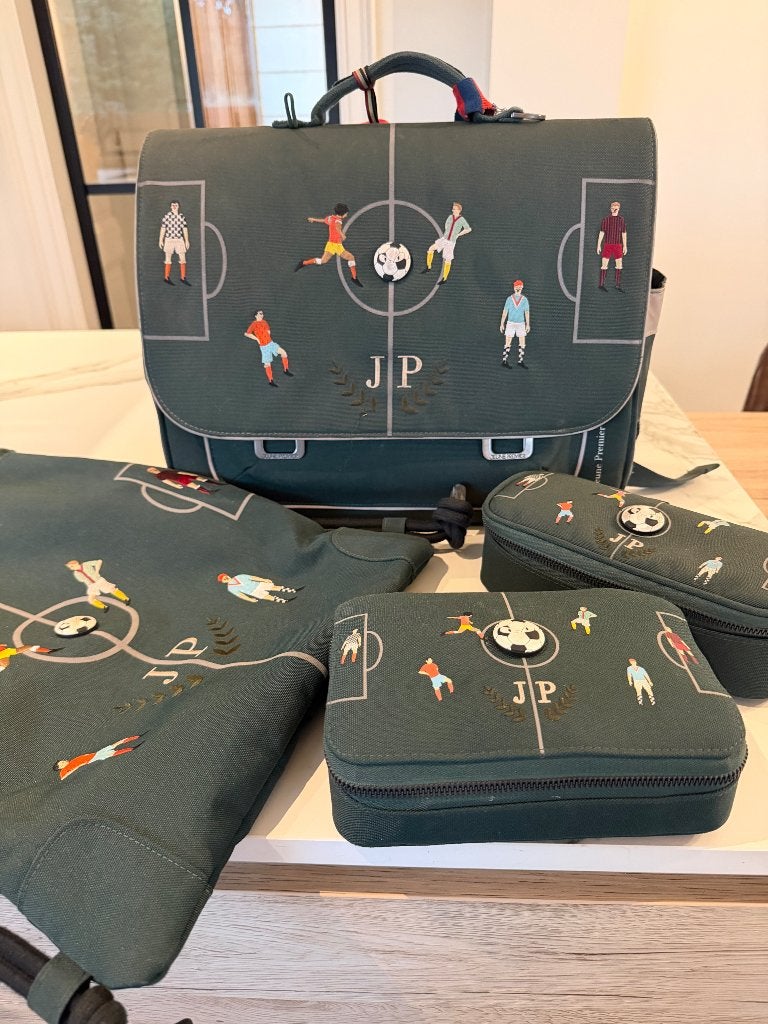 Boekentas Jeune Premier - Voetbal, Handtassen en Accessoires, Tassen | Schooltassen, Ophalen, Gebruikt, Groen, Aktetas of Boekentas