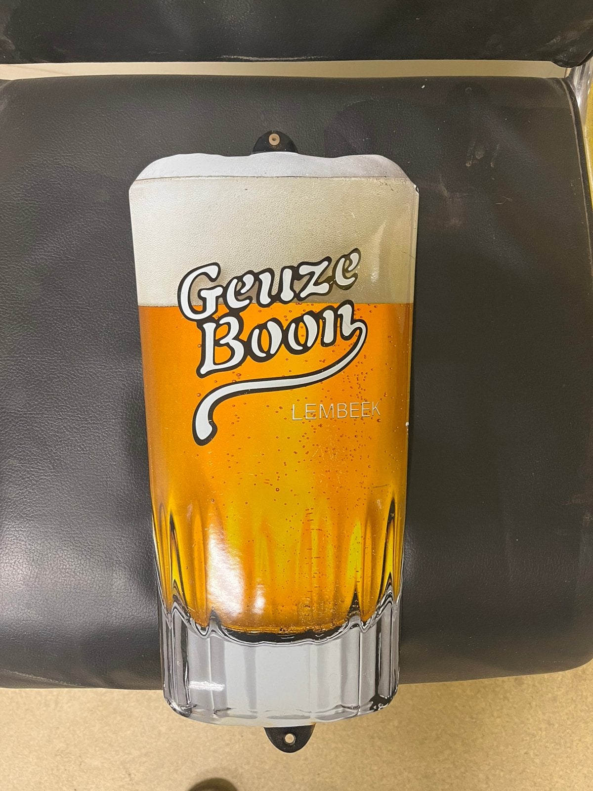 Geuze boon emaille reclame bord, Ophalen of Verzenden, Zo goed als nieuw