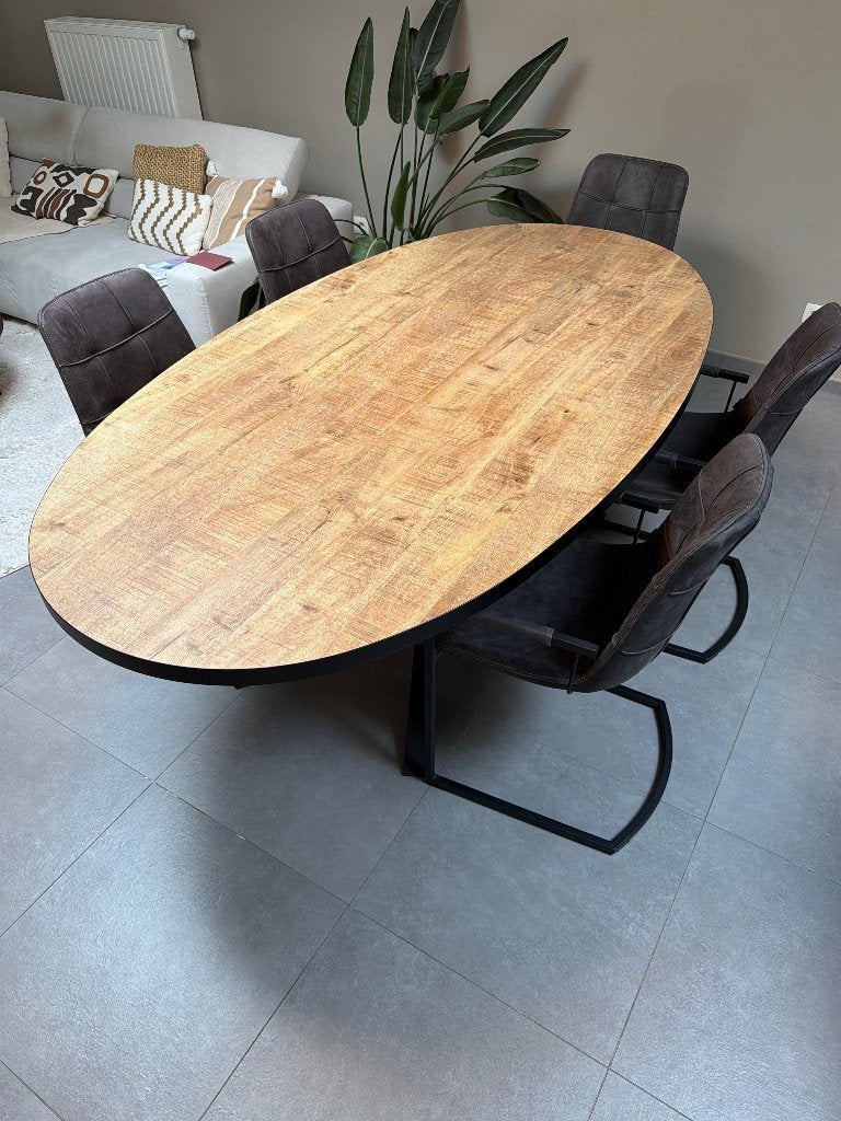 Ovale Eettafel, Huis en Inrichting, Ophalen, Overige materialen, 100 tot 150 cm, 200 cm of meer