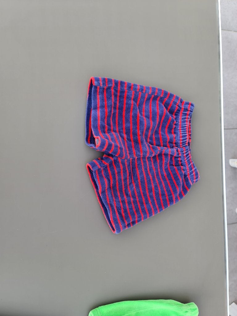blauw met rode strepen, korte broek 74-80, Enfants & Bébés, Vêtements de bébé | Taille 74, Enlèvement, Comme neuf