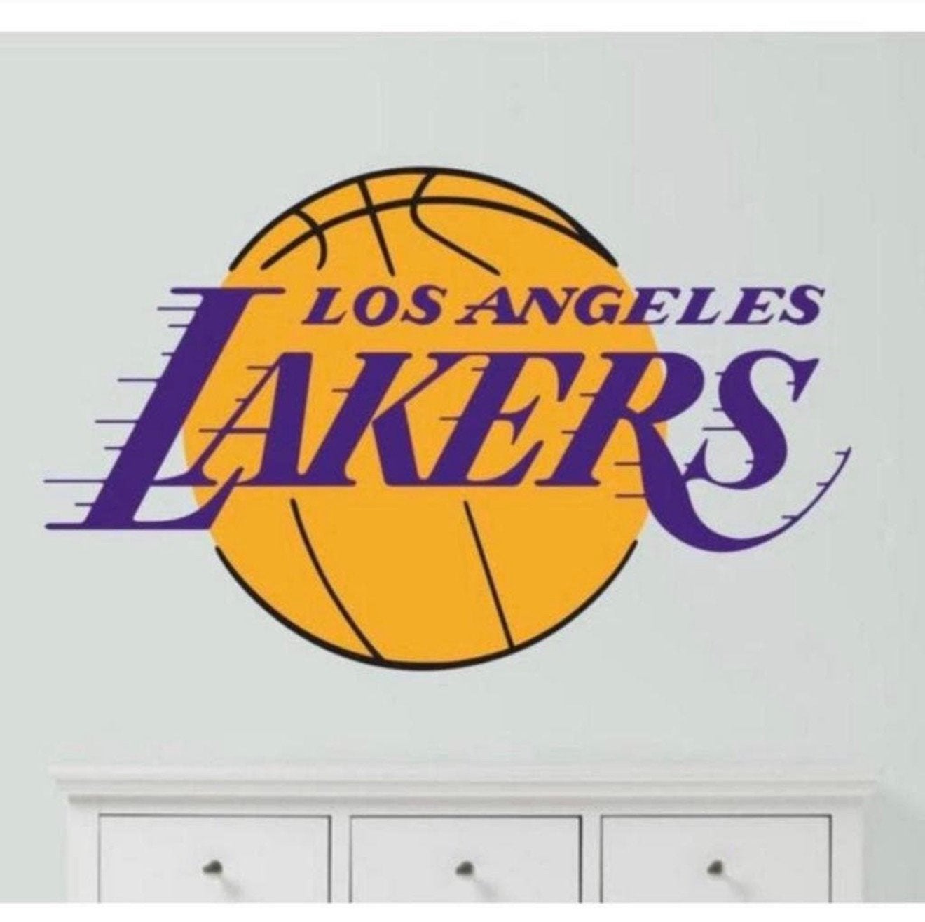 LOS ANGELES LAKERS NBA muur auto bus sticker 45cm Basketbal, Ophalen of Verzenden, Nieuw, Sport