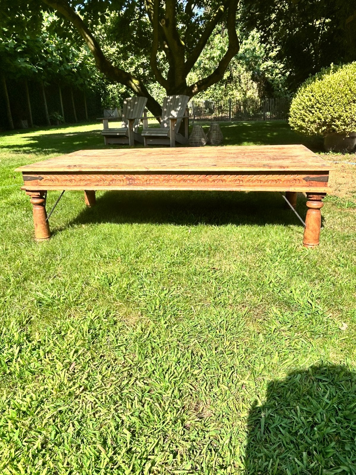 Indiaase salontafel 146x75 cm hoogte 40cm, Ophalen, Gebruikt, 100 tot 150 cm, 50 tot 100 cm