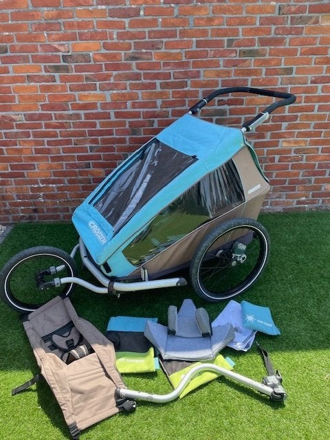 croozer fietskar 2 personen met vering en opties, Fietsen en Brommers, Ophalen, Gebruikt, Opvouwbaar, Croozer