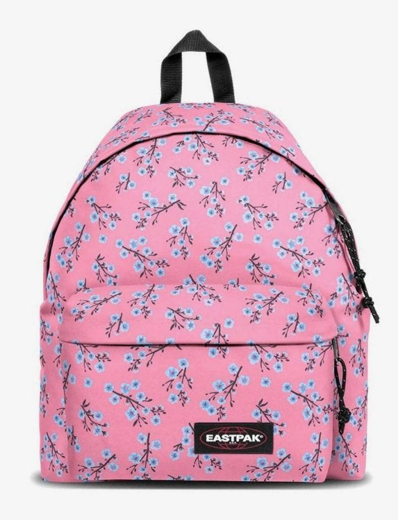 Eastpak Padded Pak'R 24L rugzak roze blauwe bloemen, Ophalen, Zo goed als nieuw, Roze, Aktetas of Boekentas