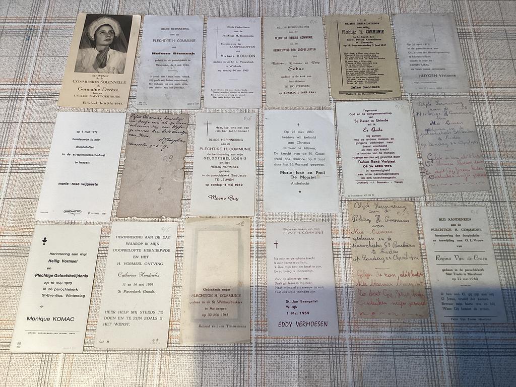 Communie prentjes, Nederlandstalige, gemeenten in Belgie., Verzamelen, Ophalen of Verzenden