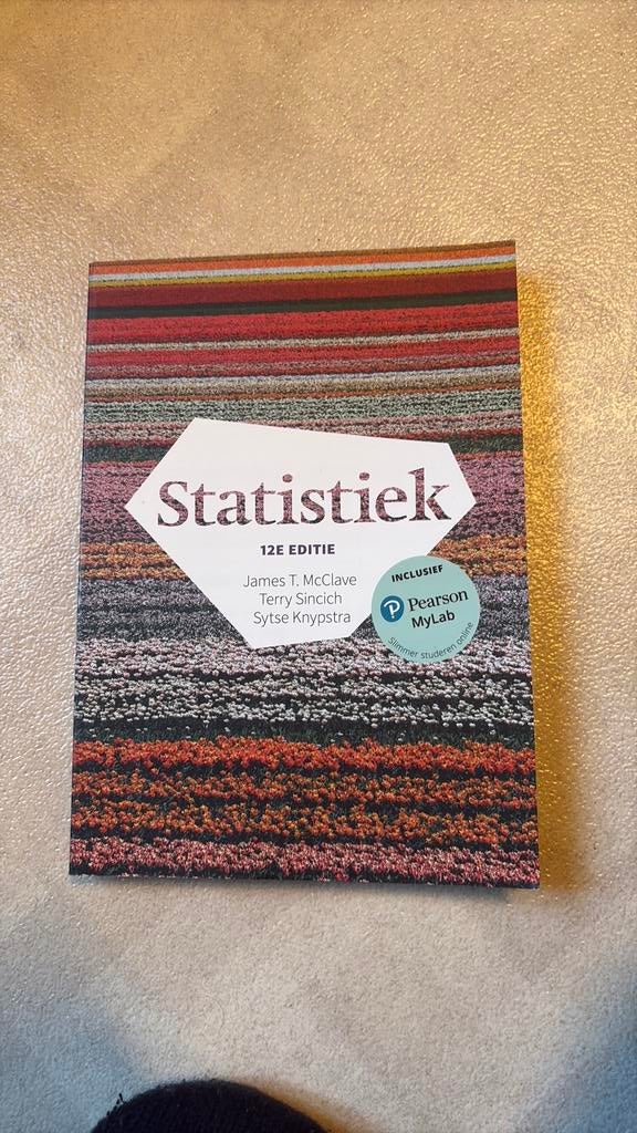 Statistiek, 12e editie, Boeken, Schoolboeken, Ophalen, Nieuw, Bedrijfseconomie, Sytse Knypstra; James T. McClave; Terry Sincich