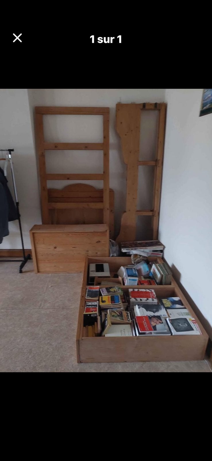 Lit en hetre une personne, 90 cm, Une personne, Enlèvement, Utilisé