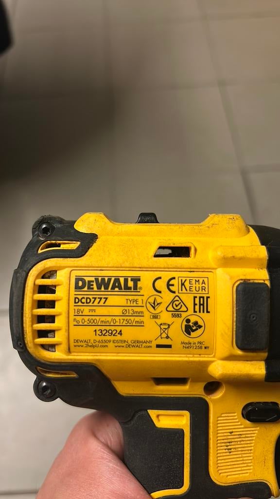 Dewalt DCD777, Bricolage & Construction, Outillage | Pièces de machine & Accessoires, Comme neuf, Enlèvement