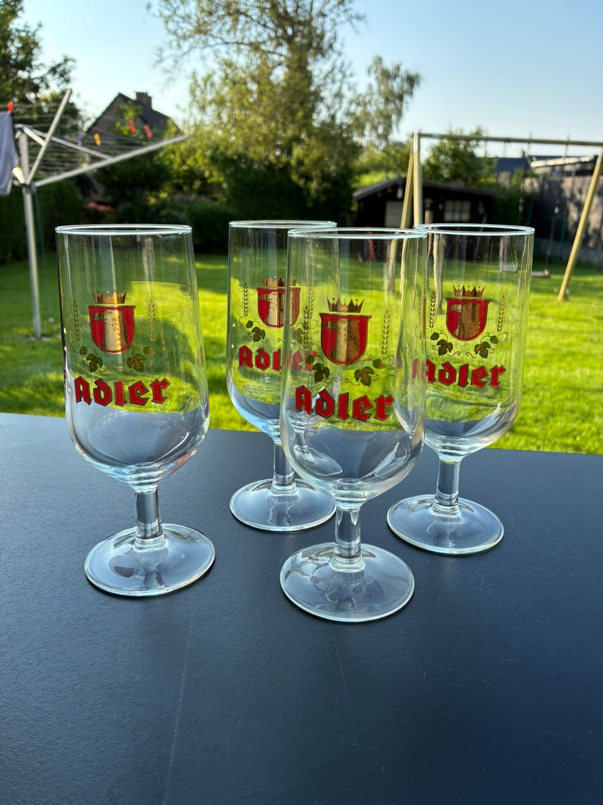 Lot de 4 verres à bière Adler, Collections, Enlèvement, Utilisé, Verre ou Verres, Autres marques