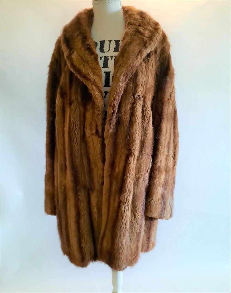 Vintage bontmantel / Medium, Enlèvement, Porté, Taille 42/44 (L), Brun