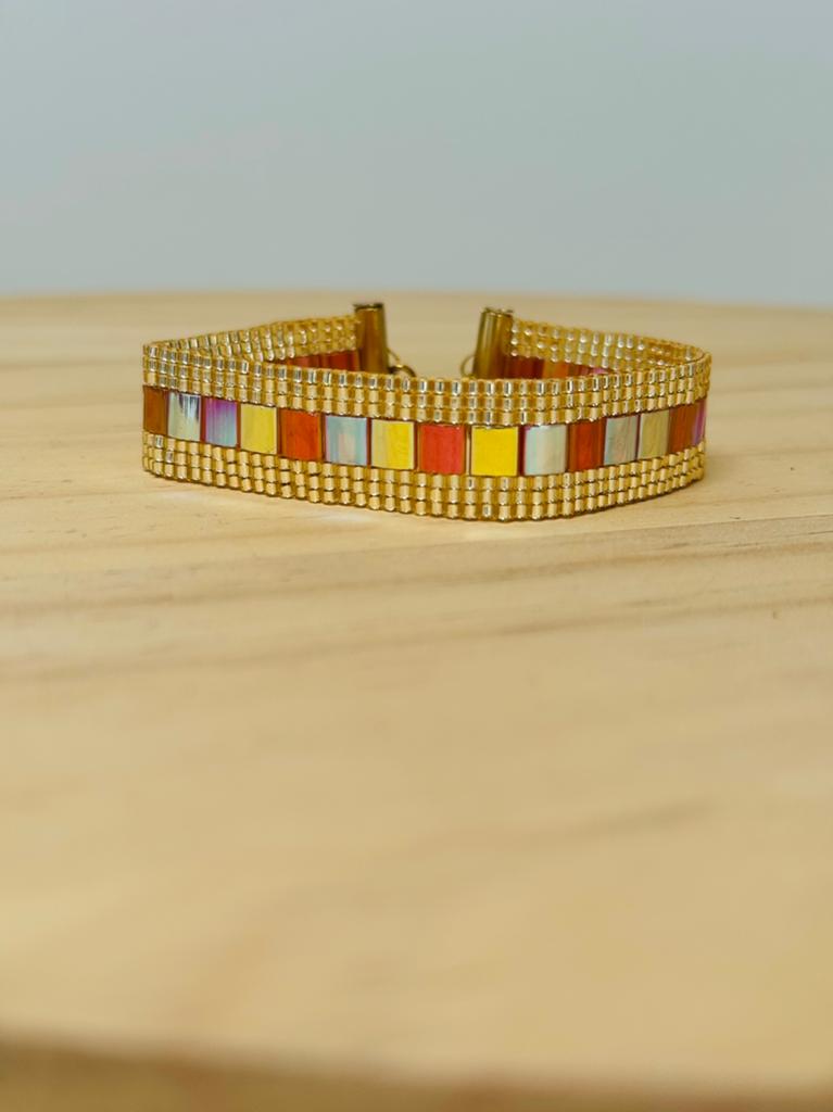 Bracelet en perles Miyuki et Tila, Bijoux, Sacs & Beauté, Bracelets, Neuf, Acier, Autres couleurs, Avec bracelets à breloques ou perles