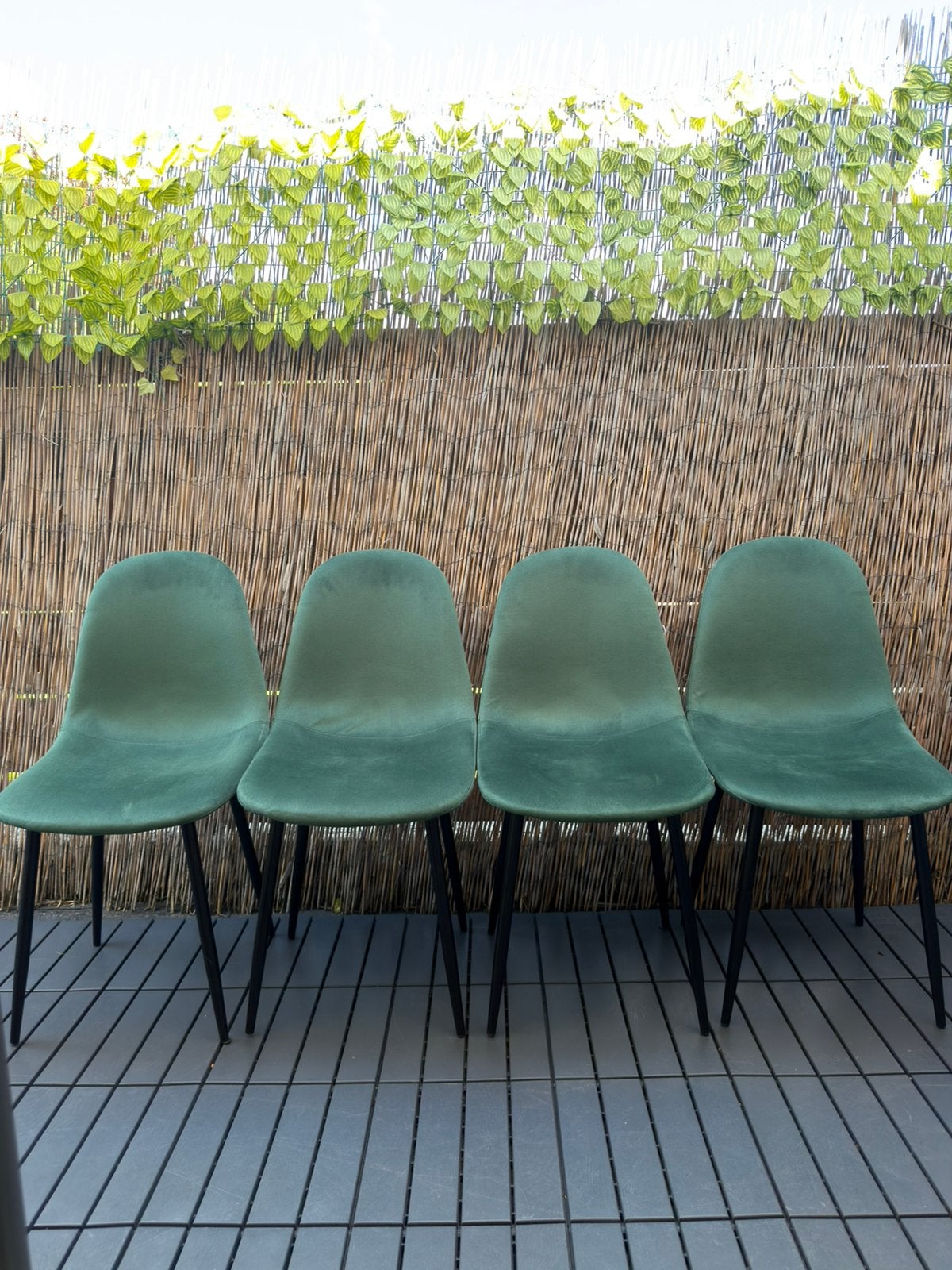 EETKAMERSTOELEN GROEN 4 STUKS, Enlèvement, Comme neuf