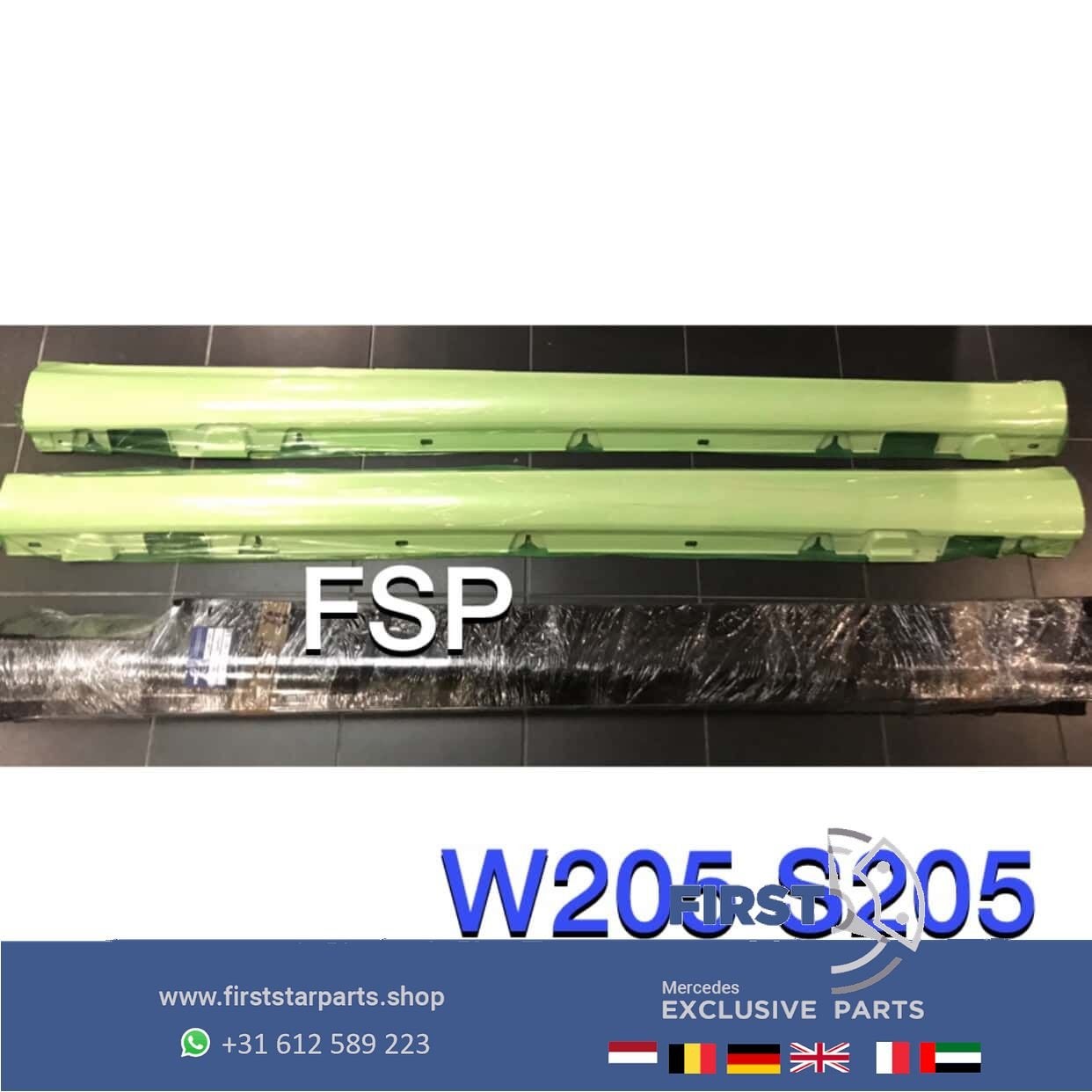 W205 S205 SIDESKIRT ZWART / WIT DORPEL NIEUW Mercedes C Klas, Utilisé, -, -, Enlèvement ou Envoi